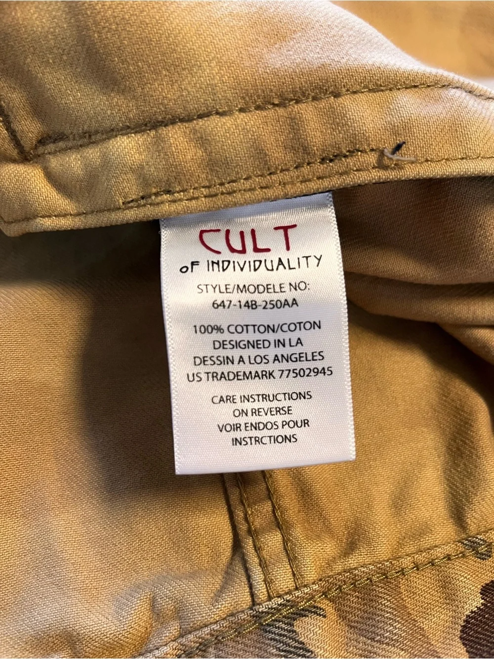 🔥Cult of Individuality Men's Camouflage Jacket in Brown and Tan size XL